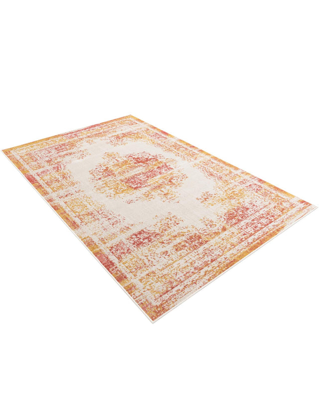 Ivory 5' 3 x 8' Lucerne Rectangle Area Rug 100% Polypropylene Traditional Classic Easy Clean Carpet for Kitchens, Living Rooms, Bedroom, Office for Sale at Rug Engine