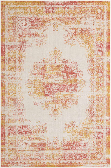 Ivory 5' 3 x 8' Lucerne Rectangle Area Rug 100% Polypropylene Traditional Classic Easy Clean Carpet for Kitchens, Living Rooms, Bedroom, Office for Sale at Rug Engine