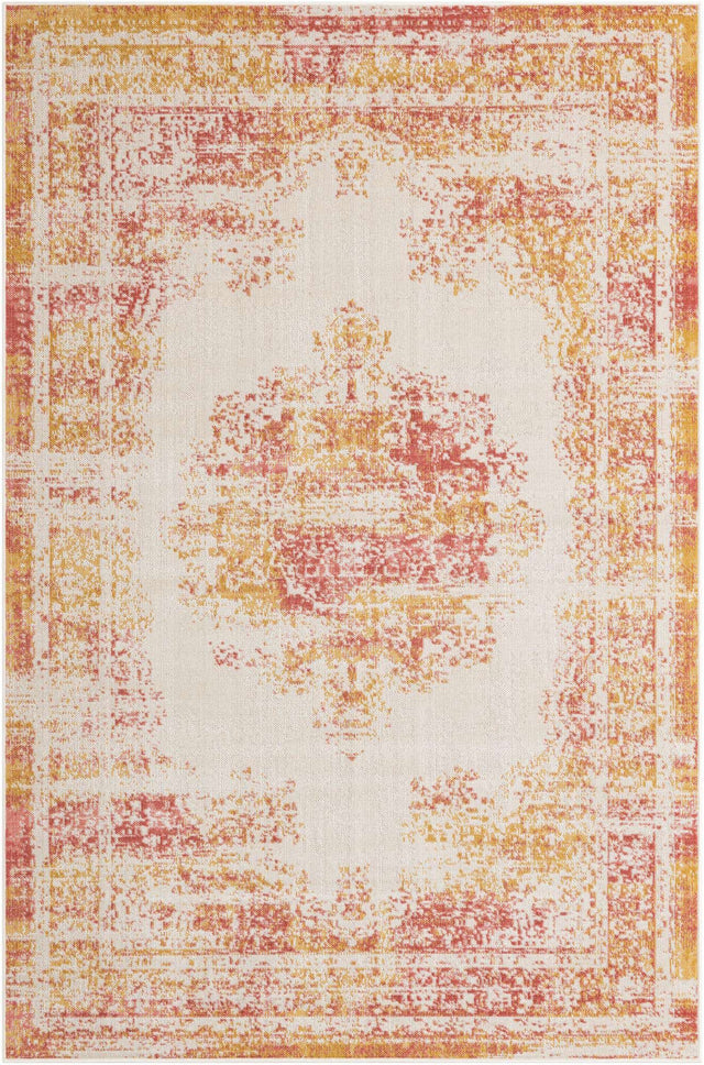 Ivory 5' 3 x 8' Lucerne Rectangle Area Rug 100% Polypropylene Traditional Classic Easy Clean Carpet for Kitchens, Living Rooms, Bedroom, Office for Sale at Rug Engine