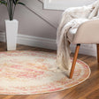 Ivory 5' 3 x 5' 3 Lucerne Round Area Rug 100% Polypropylene Traditional Classic Easy Clean Carpet for Kitchens, Living Rooms, Bedroom, Office for Sale at Rug Engine