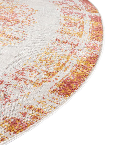 Ivory 5' 3 x 5' 3 Lucerne Round Area Rug 100% Polypropylene Traditional Classic Easy Clean Carpet for Kitchens, Living Rooms, Bedroom, Office for Sale at Rug Engine
