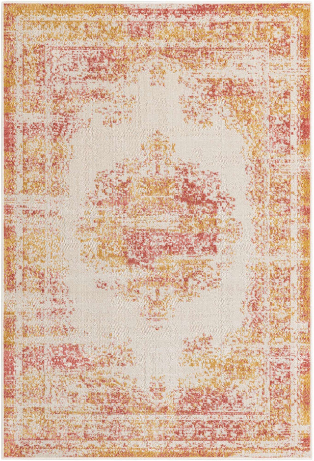 Ivory 4' 1 x 6' 1 Lucerne Rectangle Area Rug 100% Polypropylene Traditional Classic Easy Clean Carpet for Kitchens, Living Rooms, Bedroom, Office for Sale at Rug Engine