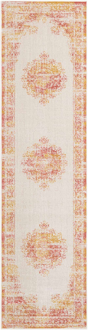 Ivory 2' 7 x 10' Lucerne Runner Area Rug 100% Polypropylene Traditional Classic Easy Clean Carpet for Kitchens, Living Rooms, Bedroom, Office for Sale at Rug Engine