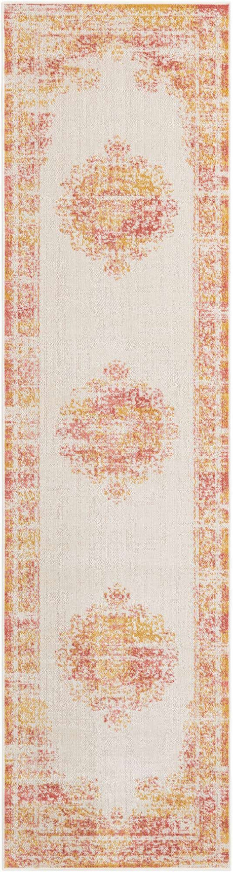 Ivory 2' 7 x 10' Lucerne Runner Area Rug 100% Polypropylene Traditional Classic Easy Clean Carpet for Kitchens, Living Rooms, Bedroom, Office for Sale at Rug Engine