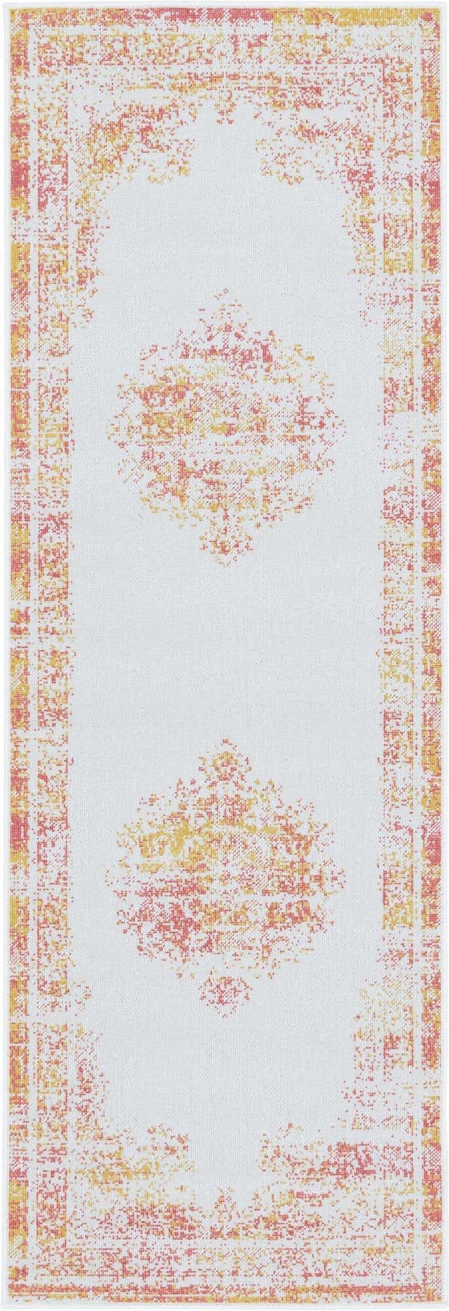 Ivory 2' x 6' 1 Lucerne Runner Area Rug 100% Polypropylene Traditional Classic Easy Clean Carpet for Kitchens, Living Rooms, Bedroom, Office for Sale at Rug Engine