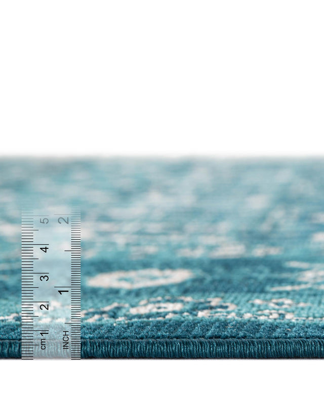 Blue 7' 10 x 10' Lucerne Rectangle Area Rug 100% Polypropylene Traditional Classic Easy Clean Carpet for Kitchens, Living Rooms, Bedroom, Office for Sale at Rug Engine