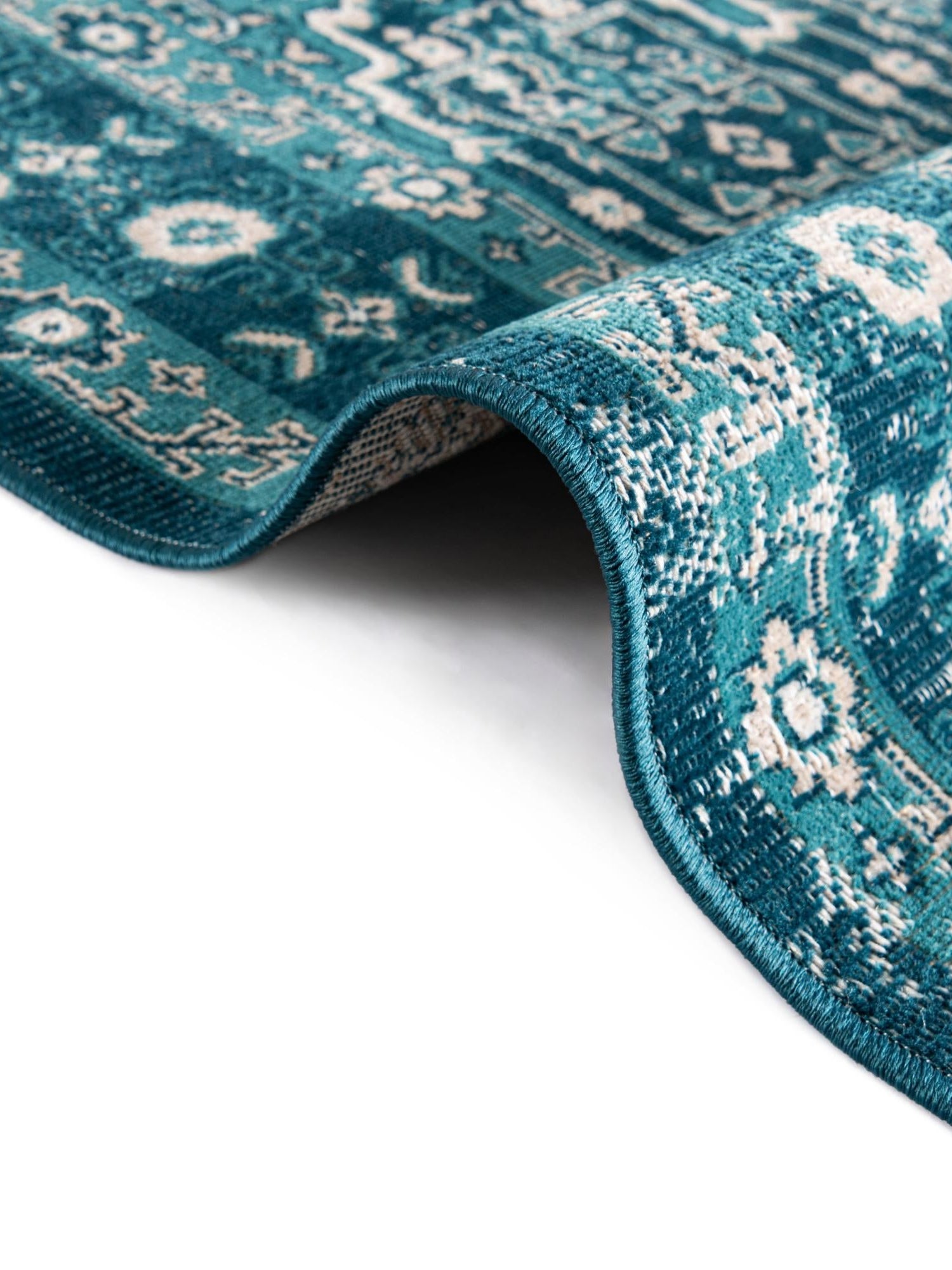 Blue 7' 10 x 10' Lucerne Rectangle Area Rug 100% Polypropylene Traditional Classic Easy Clean Carpet for Kitchens, Living Rooms, Bedroom, Office for Sale at Rug Engine