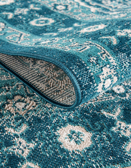 Blue 2' x 6' 1 Lucerne Runner Area Rug 100% Polypropylene Traditional Classic Easy Clean Carpet for Kitchens, Living Rooms, Bedroom, Office for Sale at Rug Engine
