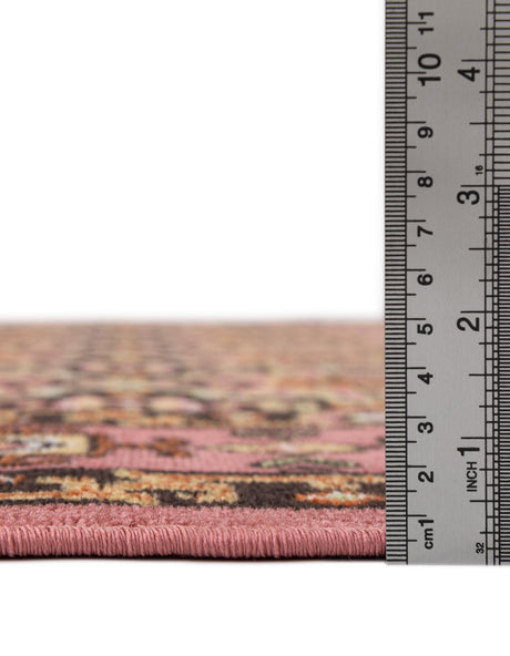Pink 9' x 12' Lucerne Rectangle Area Rug 100% Polypropylene Traditional Classic Easy Clean Carpet for Kitchens, Living Rooms, Bedroom, Office for Sale at Rug Engine