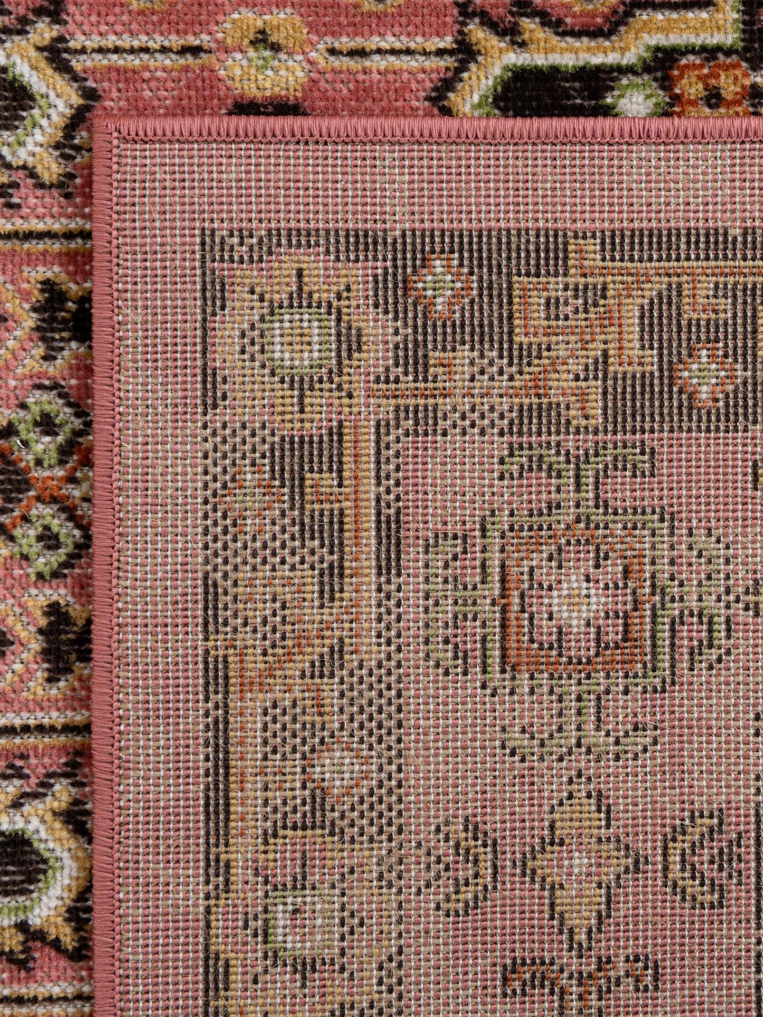 Pink 5' 3 x 8' Lucerne Rectangle Area Rug 100% Polypropylene Traditional Classic Easy Clean Carpet for Kitchens, Living Rooms, Bedroom, Office for Sale at Rug Engine