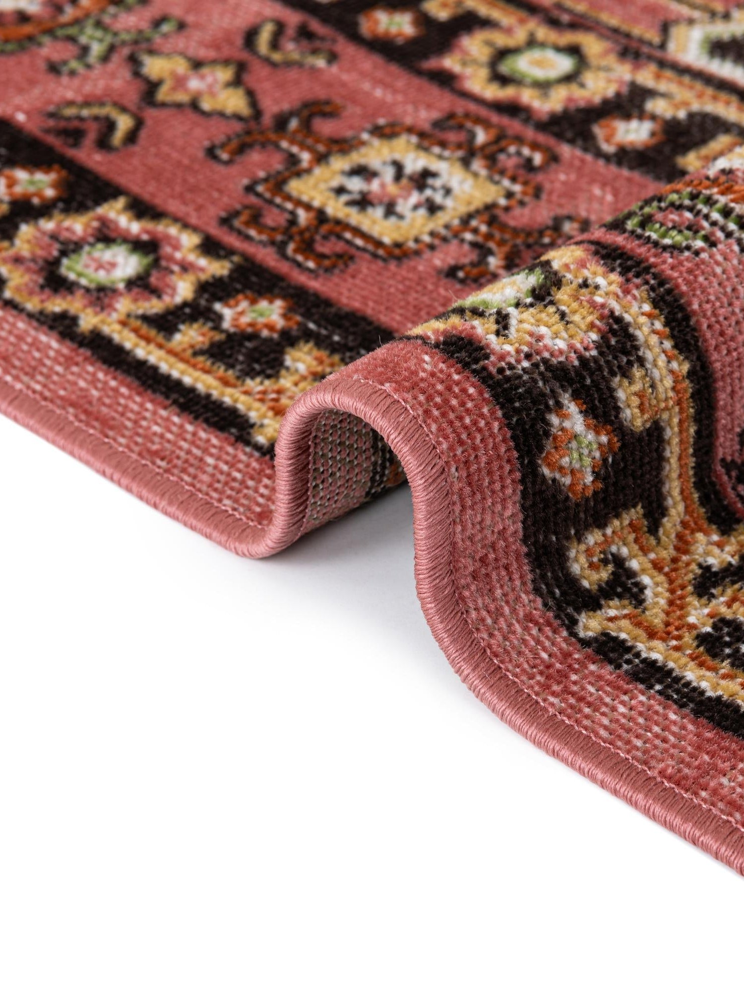 Pink 9' x 12' Lucerne Rectangle Area Rug 100% Polypropylene Traditional Classic Easy Clean Carpet for Kitchens, Living Rooms, Bedroom, Office for Sale at Rug Engine