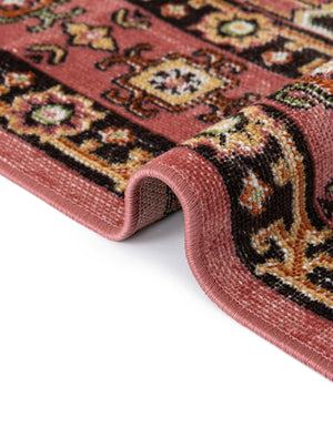Pink 9' x 12' Lucerne Rectangle Area Rug 100% Polypropylene Traditional Classic Easy Clean Carpet for Kitchens, Living Rooms, Bedroom, Office for Sale at Rug Engine