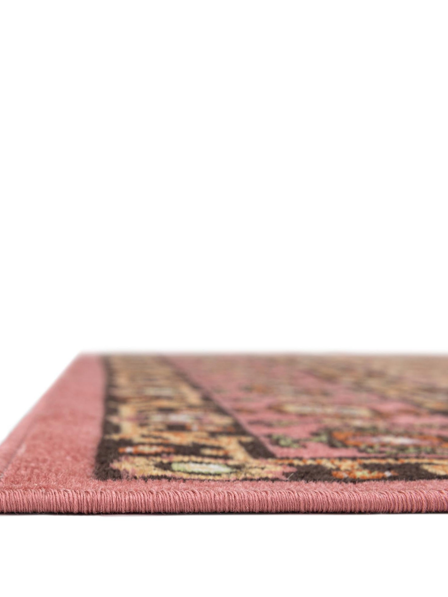 Pink 2' 7 x 10' Lucerne Runner Area Rug 100% Polypropylene Traditional Classic Easy Clean Carpet for Kitchens, Living Rooms, Bedroom, Office for Sale at Rug Engine