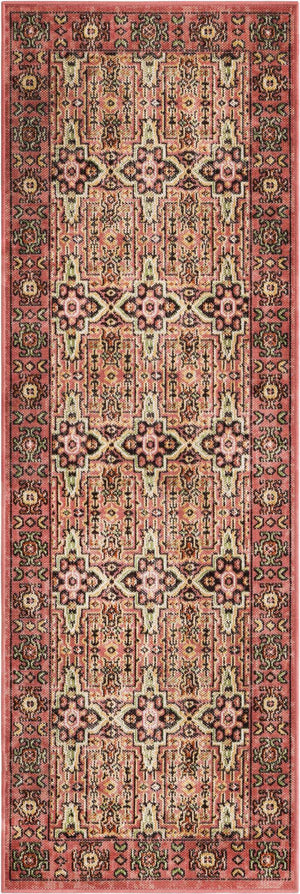 Pink 2' x 6' 1 Lucerne Runner Area Rug 100% Polypropylene Traditional Classic Easy Clean Carpet for Kitchens, Living Rooms, Bedroom, Office for Sale at Rug Engine