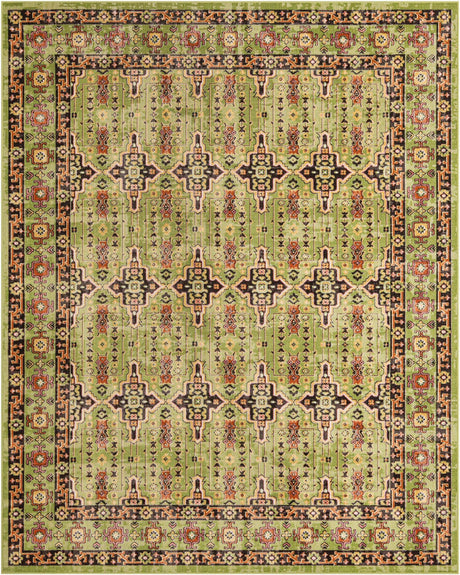 Green 7' 10 x 10' Lucerne Rectangle Area Rug 100% Polypropylene Traditional Classic Easy Clean Carpet for Kitchens, Living Rooms, Bedroom, Office for Sale at Rug Engine