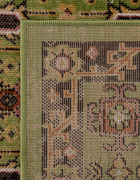 Green 9' x 12' Lucerne Rectangle Area Rug 100% Polypropylene Traditional Classic Easy Clean Carpet for Kitchens, Living Rooms, Bedroom, Office for Sale at Rug Engine