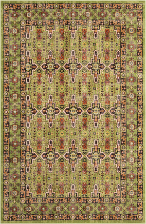 Green 5' 3 x 8' Lucerne Rectangle Area Rug 100% Polypropylene Traditional Classic Easy Clean Carpet for Kitchens, Living Rooms, Bedroom, Office for Sale at Rug Engine