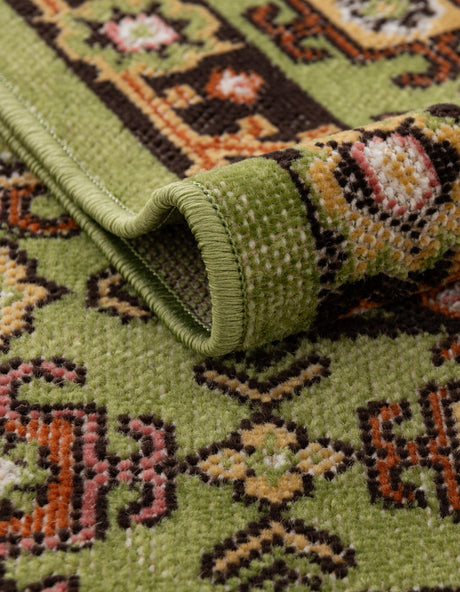 Green 5' 3 x 5' 3 Lucerne Round Area Rug 100% Polypropylene Traditional Classic Easy Clean Carpet for Kitchens, Living Rooms, Bedroom, Office for Sale at Rug Engine