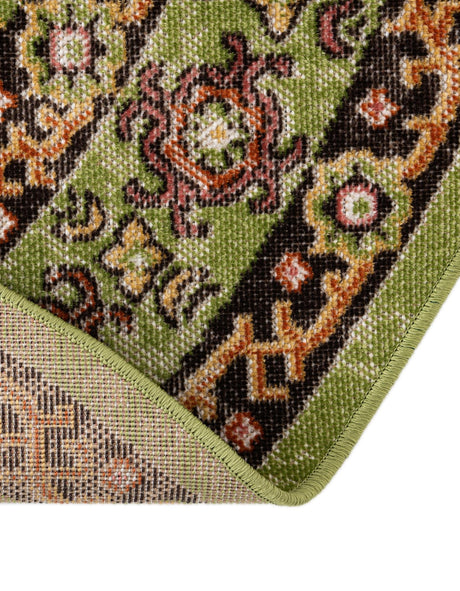Green 5' 3 x 5' 3 Lucerne Round Area Rug 100% Polypropylene Traditional Classic Easy Clean Carpet for Kitchens, Living Rooms, Bedroom, Office for Sale at Rug Engine