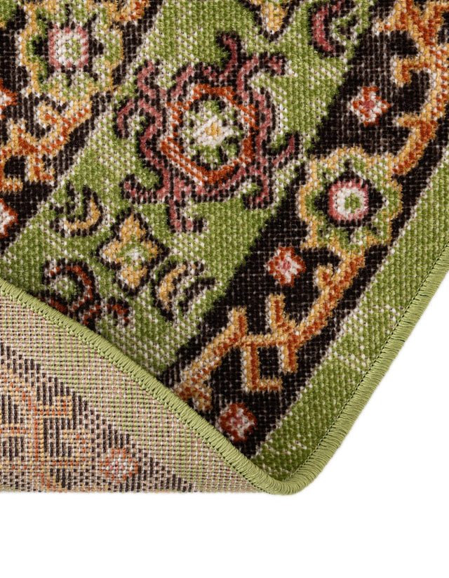Green 5' 3 x 5' 3 Lucerne Round Area Rug 100% Polypropylene Traditional Classic Easy Clean Carpet for Kitchens, Living Rooms, Bedroom, Office for Sale at Rug Engine