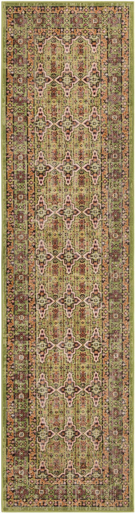 Green 2' 7 x 10' Lucerne Runner Area Rug 100% Polypropylene Traditional Classic Easy Clean Carpet for Kitchens, Living Rooms, Bedroom, Office for Sale at Rug Engine