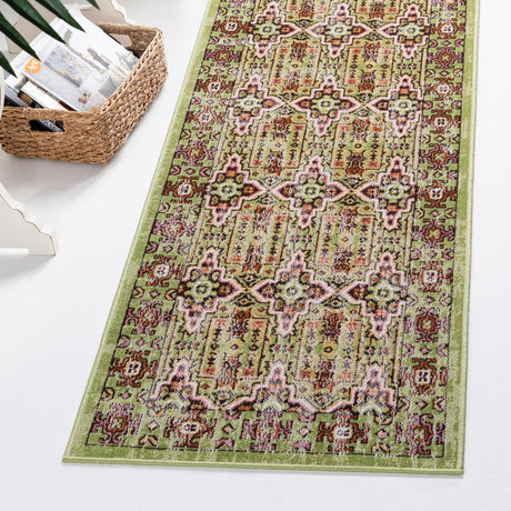 Green 2' x 6' 1 Lucerne Runner Area Rug 100% Polypropylene Traditional Classic Easy Clean Carpet for Kitchens, Living Rooms, Bedroom, Office for Sale at Rug Engine