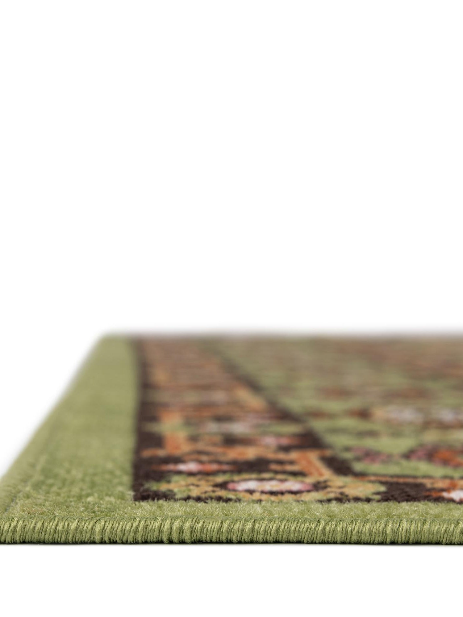 Green 2' x 6' 1 Lucerne Runner Area Rug 100% Polypropylene Traditional Classic Easy Clean Carpet for Kitchens, Living Rooms, Bedroom, Office for Sale at Rug Engine