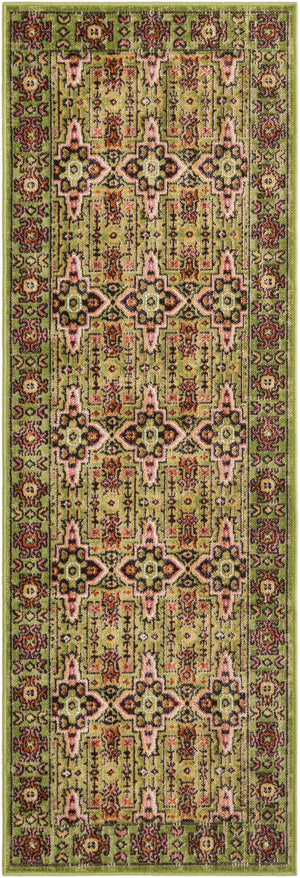 Green 2' x 6' 1 Lucerne Runner Area Rug 100% Polypropylene Traditional Classic Easy Clean Carpet for Kitchens, Living Rooms, Bedroom, Office for Sale at Rug Engine