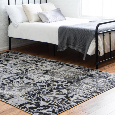 Gray 7' 10 x 10' Lucerne Rectangle Area Rug 100% Polypropylene Traditional Classic Easy Clean Carpet for Kitchens, Living Rooms, Bedroom, Office for Sale at Rug Engine