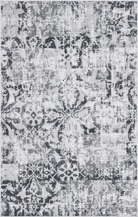 Gray 5' 3 x 8' Lucerne Rectangle Area Rug 100% Polypropylene Traditional Classic Easy Clean Carpet for Kitchens, Living Rooms, Bedroom, Office for Sale at Rug Engine