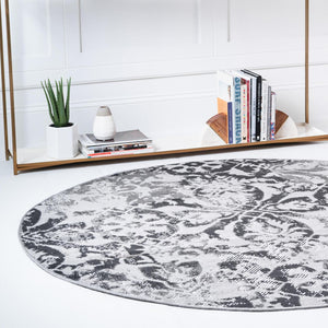 Gray 5' 3 x 5' 3 Lucerne Round Area Rug 100% Polypropylene Traditional Classic Easy Clean Carpet for Kitchens, Living Rooms, Bedroom, Office for Sale at Rug Engine