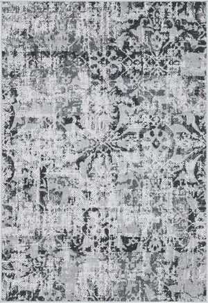 Gray 4' 1 x 6' 1 Lucerne Rectangle Area Rug 100% Polypropylene Traditional Classic Easy Clean Carpet for Kitchens, Living Rooms, Bedroom, Office for Sale at Rug Engine