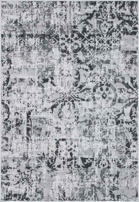 Gray 4' 1 x 6' 1 Lucerne Rectangle Area Rug 100% Polypropylene Traditional Classic Easy Clean Carpet for Kitchens, Living Rooms, Bedroom, Office for Sale at Rug Engine