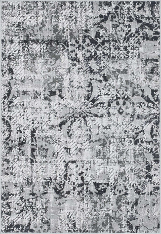 Gray 4' 1 x 6' 1 Lucerne Rectangle Area Rug 100% Polypropylene Traditional Classic Easy Clean Carpet for Kitchens, Living Rooms, Bedroom, Office for Sale at Rug Engine
