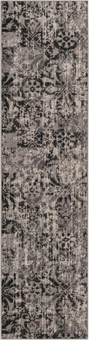 Gray 2' 7 x 10' Lucerne Runner Area Rug 100% Polypropylene Traditional Classic Easy Clean Carpet for Kitchens, Living Rooms, Bedroom, Office for Sale at Rug Engine
