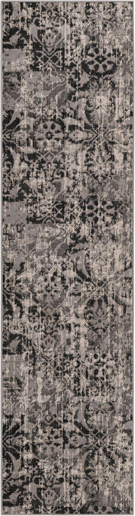 Gray 2' 7 x 10' Lucerne Runner Area Rug 100% Polypropylene Traditional Classic Easy Clean Carpet for Kitchens, Living Rooms, Bedroom, Office for Sale at Rug Engine