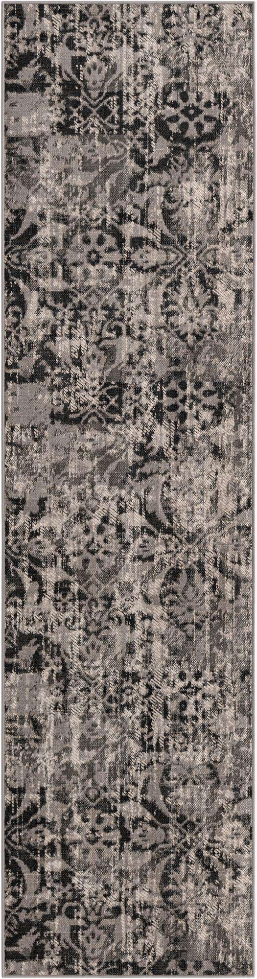 Gray 2' 7 x 10' Lucerne Runner Area Rug 100% Polypropylene Traditional Classic Easy Clean Carpet for Kitchens, Living Rooms, Bedroom, Office for Sale at Rug Engine