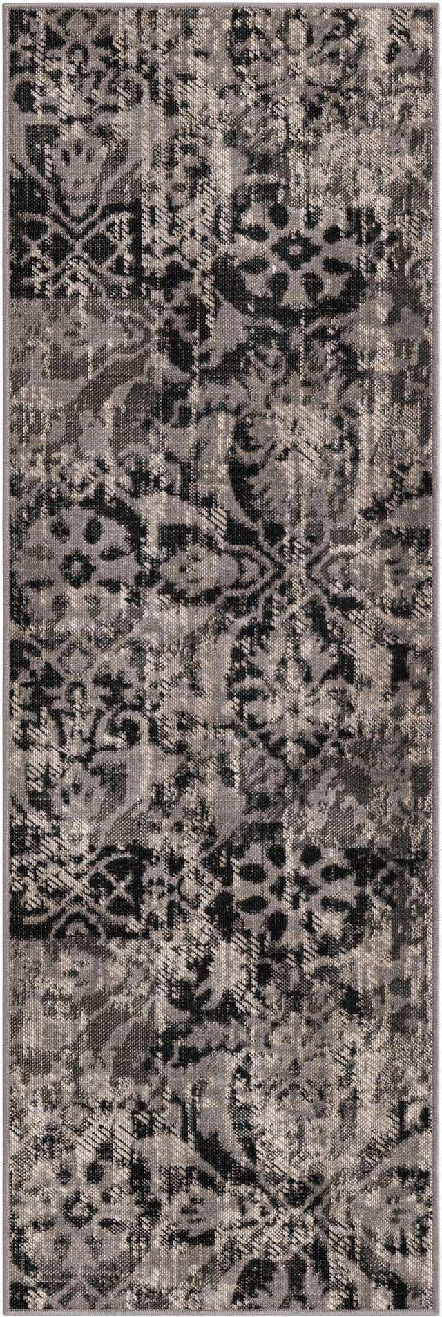 Gray 2' x 6' 1 Lucerne Runner Area Rug 100% Polypropylene Traditional Classic Easy Clean Carpet for Kitchens, Living Rooms, Bedroom, Office for Sale at Rug Engine