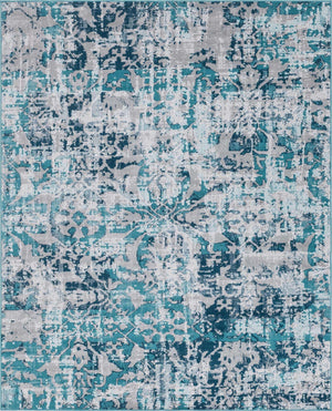 Blue 7' 10 x 10' Lucerne Rectangle Area Rug 100% Polypropylene Traditional Classic Easy Clean Carpet for Kitchens, Living Rooms, Bedroom, Office for Sale at Rug Engine