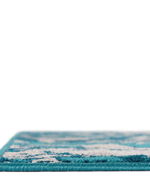 Blue 7' 10 x 10' Lucerne Rectangle Area Rug 100% Polypropylene Traditional Classic Easy Clean Carpet for Kitchens, Living Rooms, Bedroom, Office for Sale at Rug Engine
