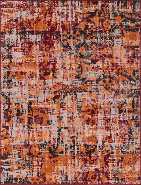 Rust Red 9' x 12' Lucerne Rectangle Area Rug 100% Polypropylene Traditional Classic Easy Clean Carpet for Kitchens, Living Rooms, Bedroom, Office for Sale at Rug Engine