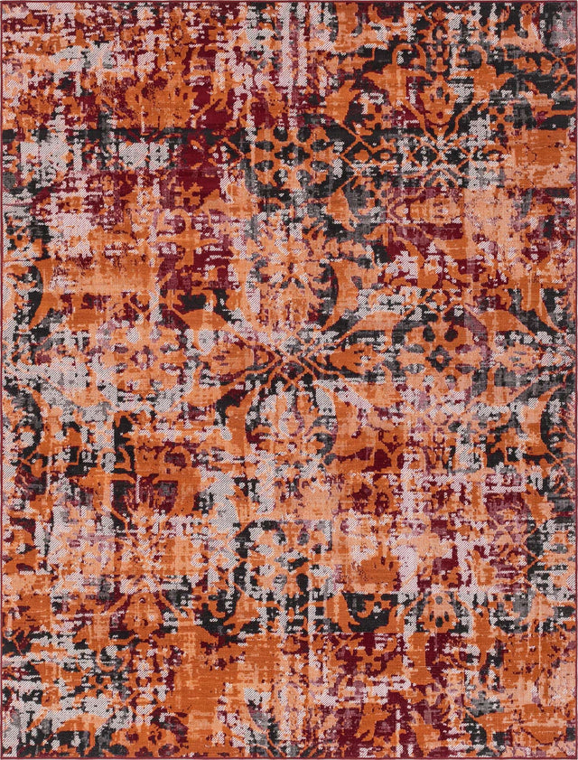 Rust Red 9' x 12' Lucerne Rectangle Area Rug 100% Polypropylene Traditional Classic Easy Clean Carpet for Kitchens, Living Rooms, Bedroom, Office for Sale at Rug Engine