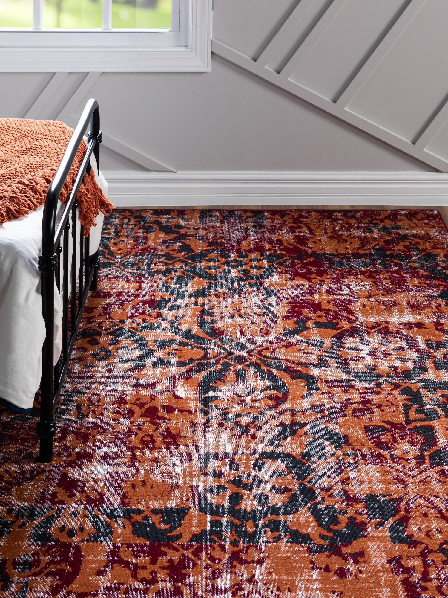 Rust Red 9' x 12' Lucerne Rectangle Area Rug 100% Polypropylene Traditional Classic Easy Clean Carpet for Kitchens, Living Rooms, Bedroom, Office for Sale at Rug Engine