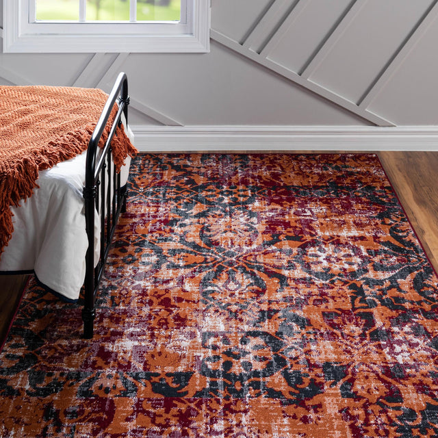 Rust Red 9' x 12' Lucerne Rectangle Area Rug 100% Polypropylene Traditional Classic Easy Clean Carpet for Kitchens, Living Rooms, Bedroom, Office for Sale at Rug Engine