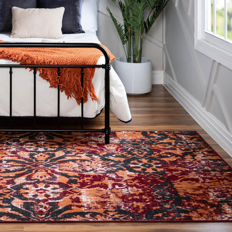 Rust Red 9' x 12' Lucerne Rectangle Area Rug 100% Polypropylene Traditional Classic Easy Clean Carpet for Kitchens, Living Rooms, Bedroom, Office for Sale at Rug Engine