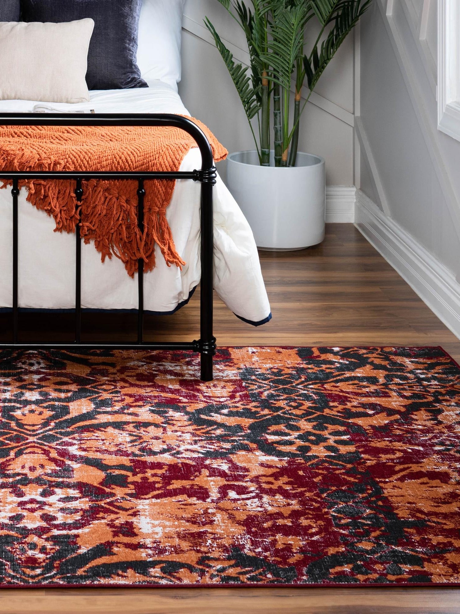 Rust Red 7' 10 x 10' Lucerne Rectangle Area Rug 100% Polypropylene Traditional Classic Easy Clean Carpet for Kitchens, Living Rooms, Bedroom, Office for Sale at Rug Engine