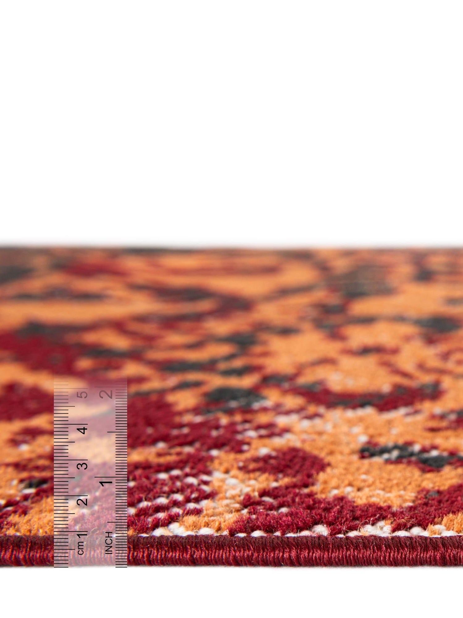 Rust Red 4' 1 x 6' 1 Lucerne Rectangle Area Rug 100% Polypropylene Traditional Classic Easy Clean Carpet for Kitchens, Living Rooms, Bedroom, Office for Sale at Rug Engine
