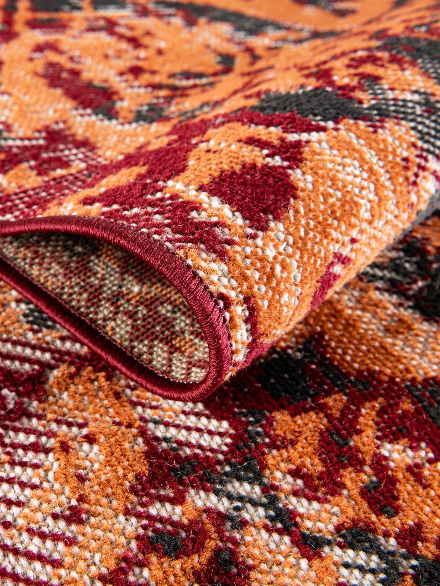 Rust Red 4' 1 x 6' 1 Lucerne Rectangle Area Rug 100% Polypropylene Traditional Classic Easy Clean Carpet for Kitchens, Living Rooms, Bedroom, Office for Sale at Rug Engine