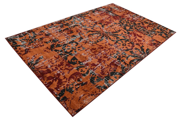 Rust Red 5' 3 x 8' Lucerne Rectangle Area Rug 100% Polypropylene Traditional Classic Easy Clean Carpet for Kitchens, Living Rooms, Bedroom, Office for Sale at Rug Engine