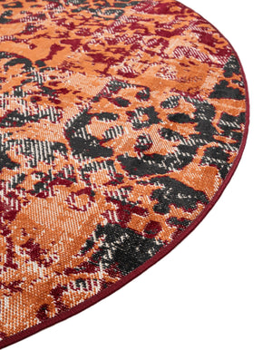 Rust Red 5' 3 x 5' 3 Lucerne Round Area Rug 100% Polypropylene Traditional Classic Easy Clean Carpet for Kitchens, Living Rooms, Bedroom, Office for Sale at Rug Engine